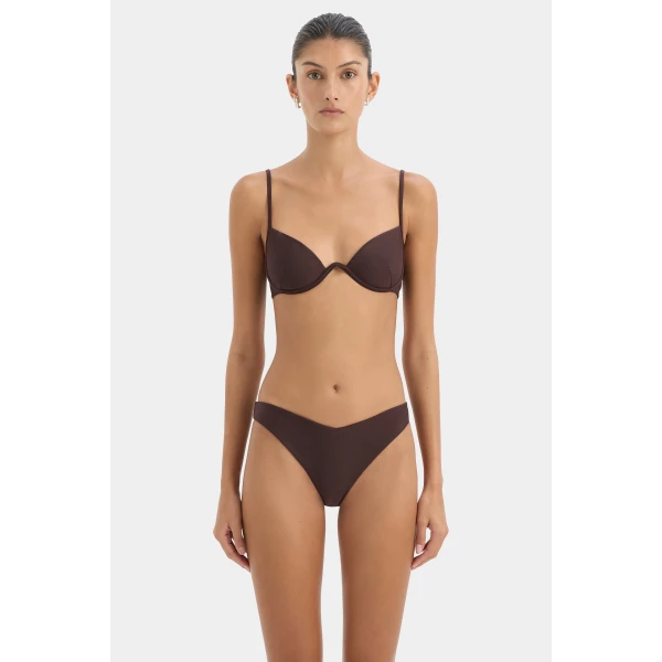 SIR the Label Cleo Balconette in Carob | Bikini | Luxury Shoes 