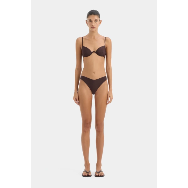 SIR the Label Cleo Balconette in Carob | Bikini | Luxury Shoes 