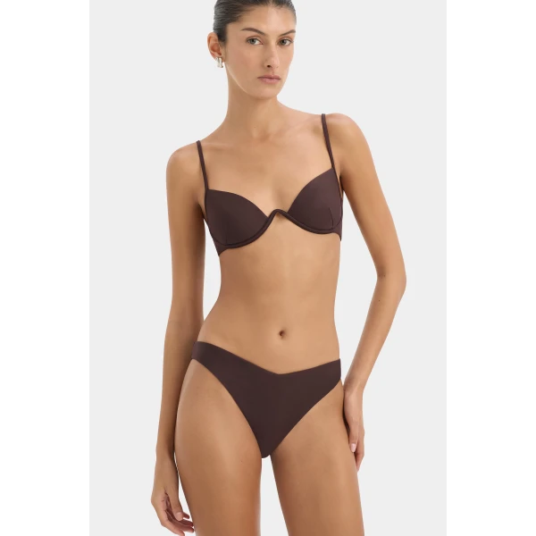 SIR the Label Cleo Balconette in Carob | Bikini | Luxury Shoes 
