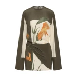 SIR the Label Constance Twist Mini Dress in Iris Floral | Mini Dresses | Luxury Shoes 