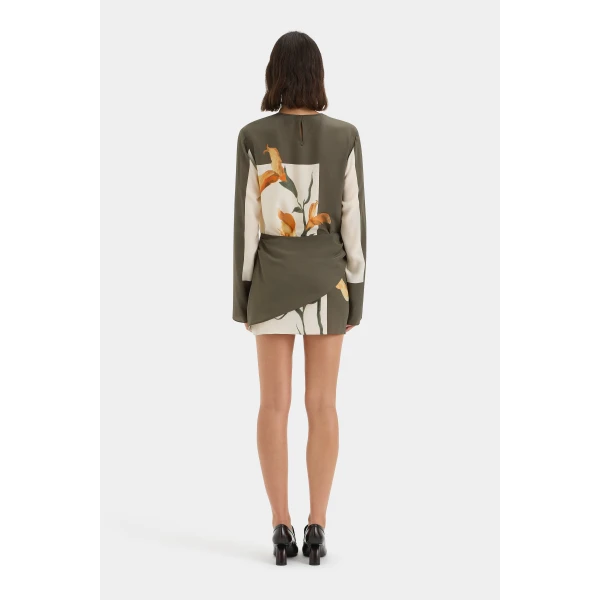 SIR the Label Constance Twist Mini Dress in Iris Floral | Mini Dresses | Luxury Shoes 