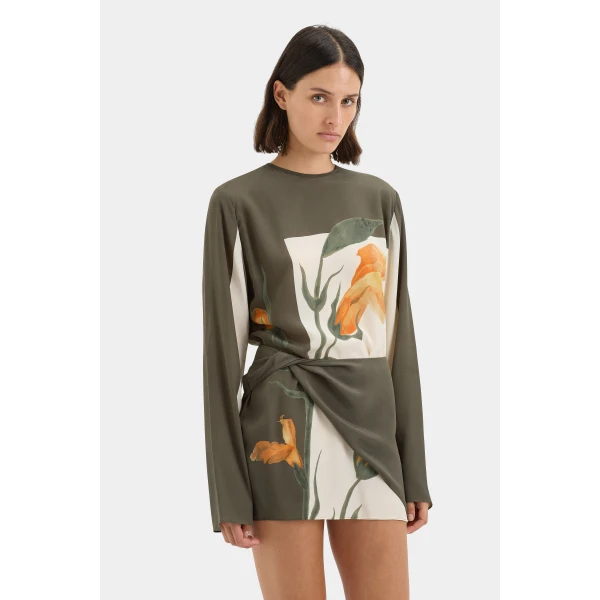 SIR the Label Constance Twist Mini Dress in Iris Floral | Mini Dresses | Luxury Shoes 