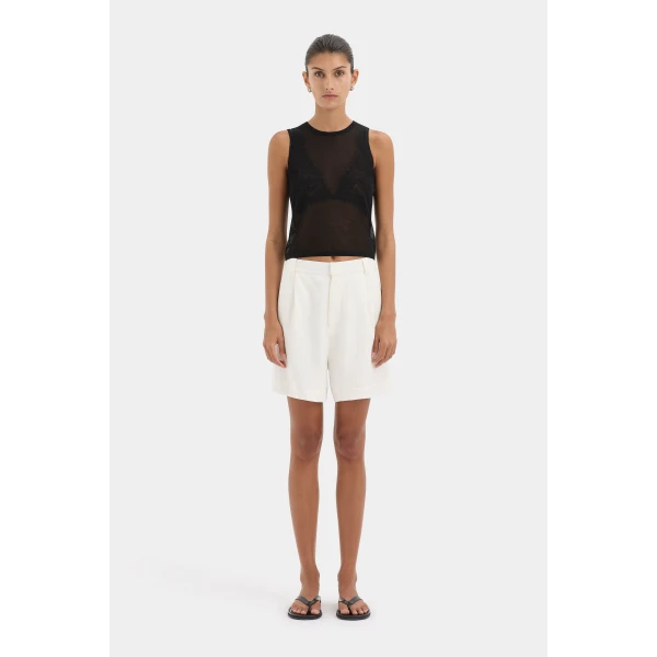 SIR the Label Dorian Tailored Short in Ivory | Shorts | Luxury Shoes 