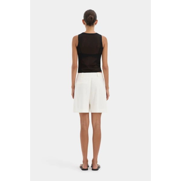 SIR the Label Dorian Tailored Short in Ivory | Shorts | Luxury Shoes 