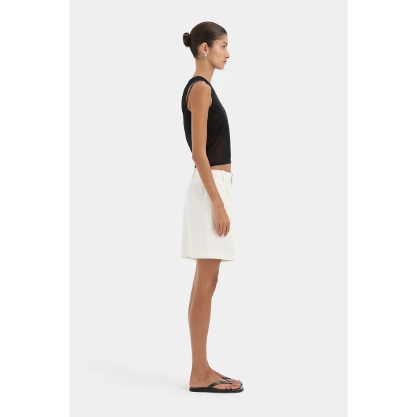 SIR the Label Dorian Tailored Short in Ivory | Shorts | Luxury Shoes 