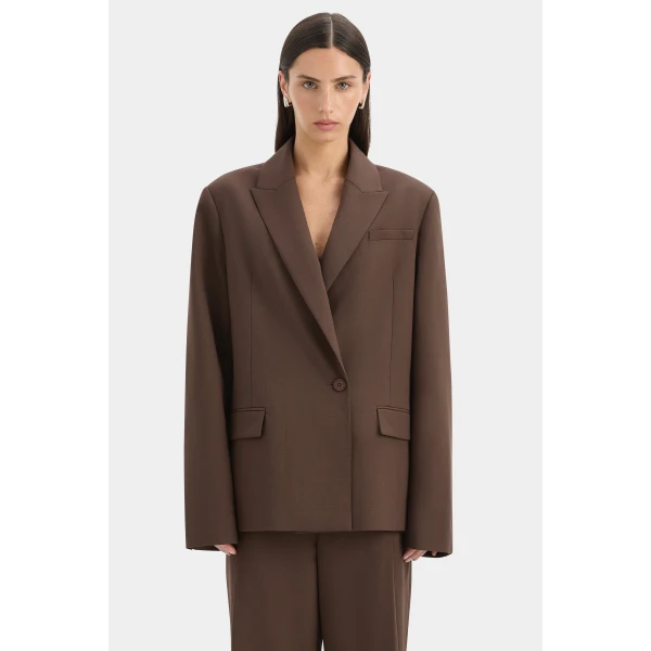 SIR the Label Dylan Blazer in Chocolate | Blazers | Luxury Shoes 