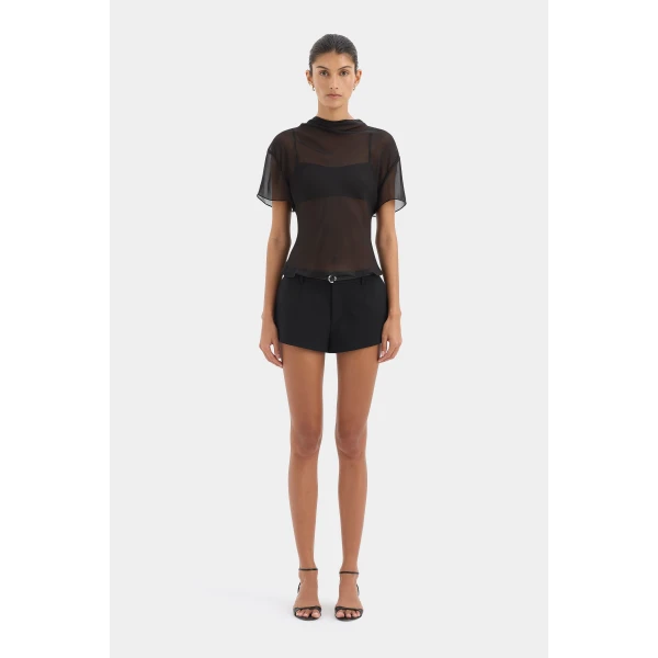 SIR the Label Dylan Mini Short in Black | Shorts | Luxury Shoes 
