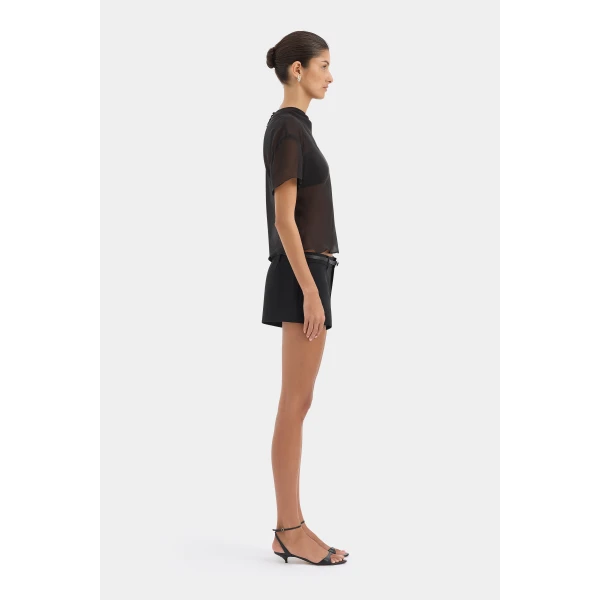 SIR the Label Dylan Mini Short in Black | Shorts | Luxury Shoes 