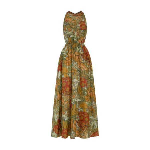 SIR the Label Eliana Cross Back Maxi Dress in Aliera Floral Mint | Maxi Dresses | Luxury Shoes 
