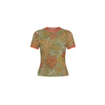 SIR the Label Eliana Mesh Fitted Tee in Aliera Floral Mint | T-shirts | Luxury Shoes 