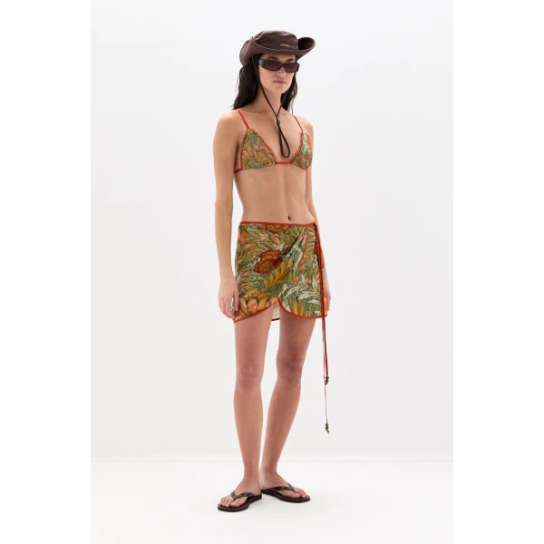 SIR the Label Eliana Mini Sarong in Aliera Floral Mint | Beachwear | Luxury Shoes 