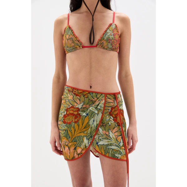 SIR the Label Eliana Mini Sarong in Aliera Floral Mint | Beachwear | Luxury Shoes 