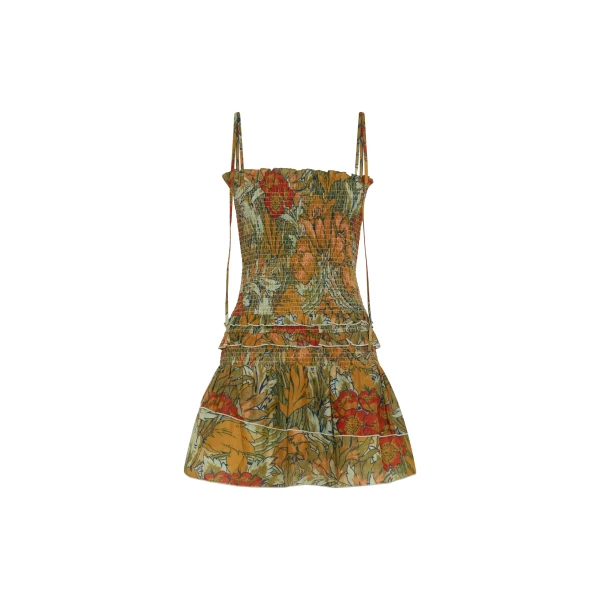 SIR the Label Eliana Ruffled Mini Dress in Aliera Floral Mint | Mini Dresses | Luxury Shoes 