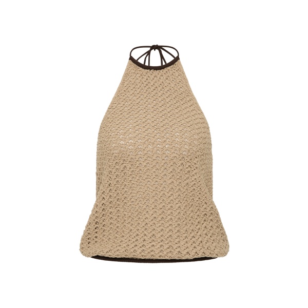 SIR the Label Ellinor Halter Top in Light Beige | Sleeveless | Luxury Shoes 