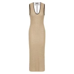 SIR the Label Ellinor Midi Dress in Light Beige | Midi Dresses | Luxury Shoes 