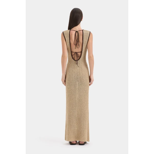 SIR the Label Ellinor Midi Dress in Light Beige | Midi Dresses | Luxury Shoes 