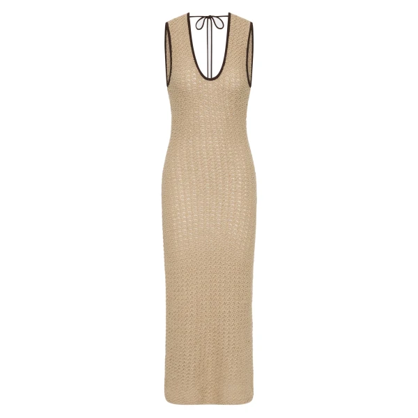 Ellinor Midi Dress in Light Beige