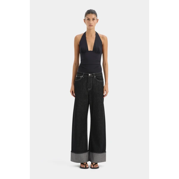 SIR the Label Elm Halter Top in Black | Sleeveless | Luxury Shoes 