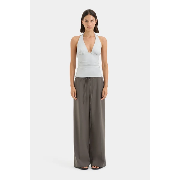 SIR the Label Elm Halter Top in Grey Blue | Sleeveless | Luxury Shoes 