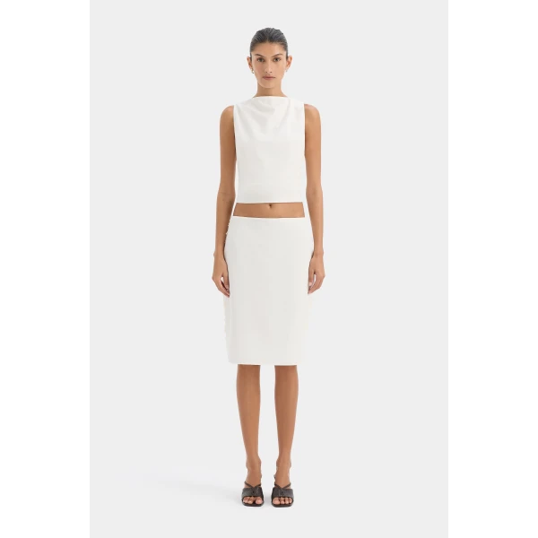 SIR the Label Elysee Open Back Top in Natural | Tops | Luxury Shoes 