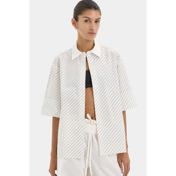 SIR the Label Emile Short Sleeve Shirt in SIR Stripe | Shirts | Luxury Shoes 