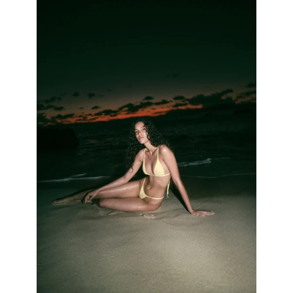 SIR the Label Emiliano String Triangle Top in Limone | Bikini | Luxury Shoes 