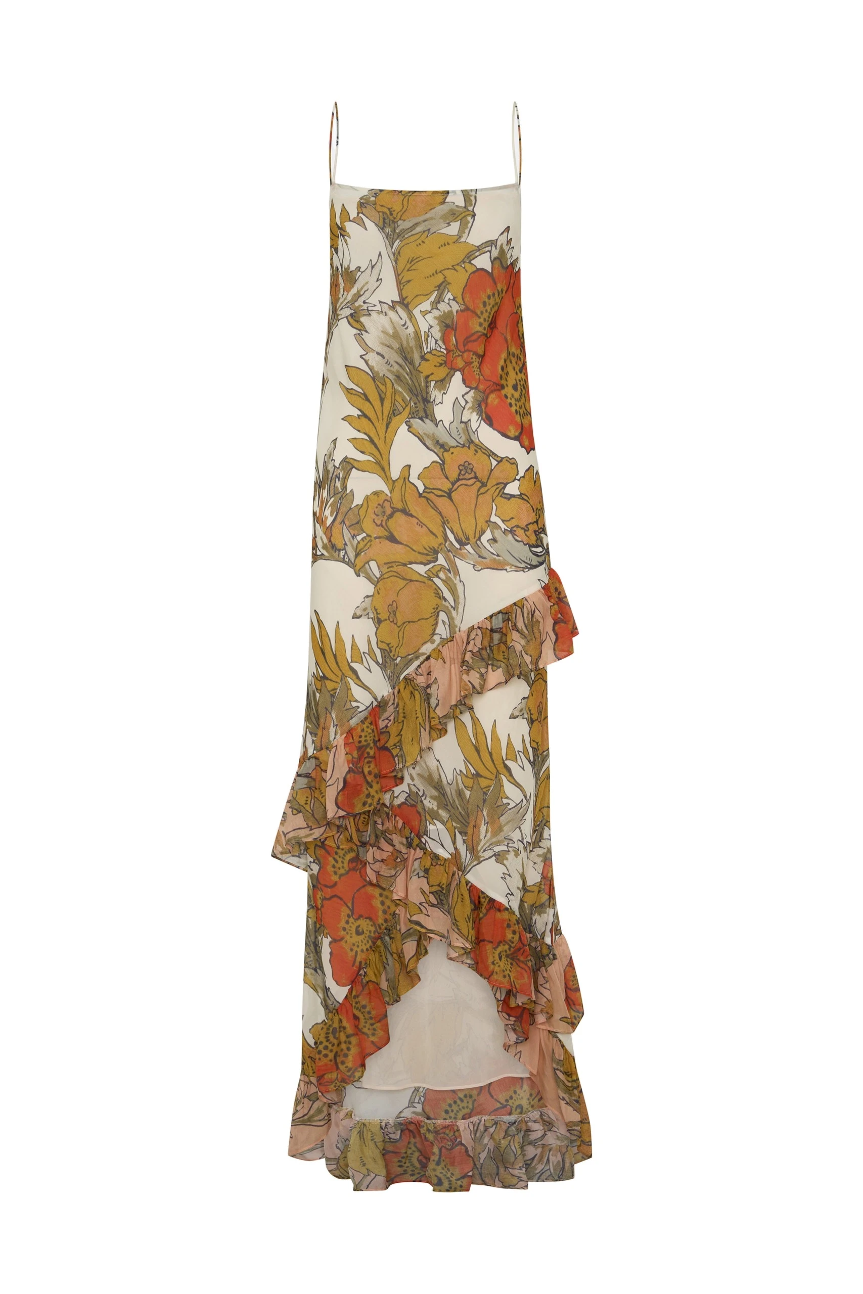 SIR the Label Estella Ruffle Maxi Dress in Aliera Floral Ivory SIR the Label Estella Ruffle Maxi Dress in Aliera Floral Ivory | Maxi Dresses | Luxury Shoes