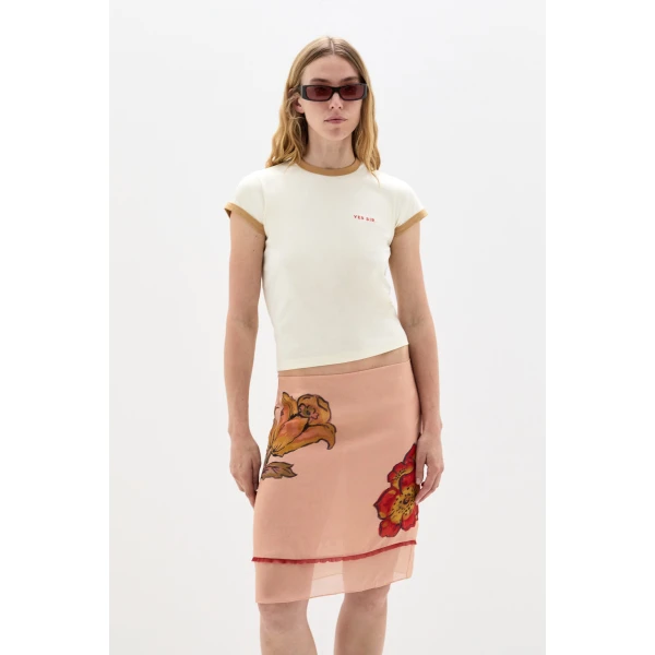 SIR the Label Estella Skirt in Aliera Floral Blush | Midi Skirts | Luxury Shoes 