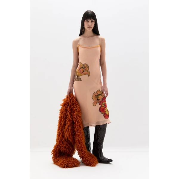 SIR the Label Estella Slip Midi Dress in Aliera Floral Blush | Midi Dresses | Luxury Shoes 