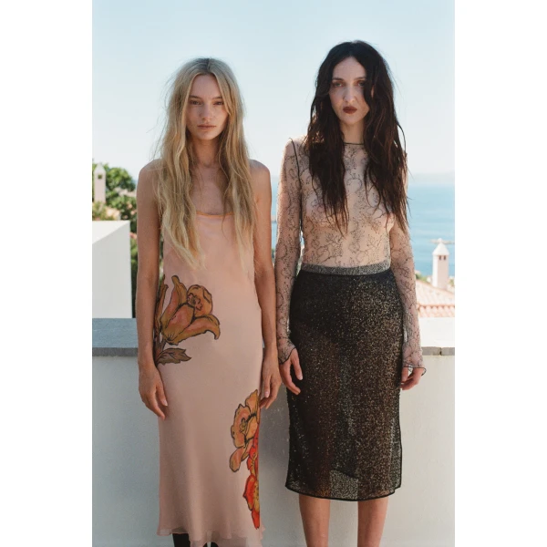 SIR the Label Estella Slip Midi Dress in Aliera Floral Blush | Midi Dresses | Luxury Shoes 