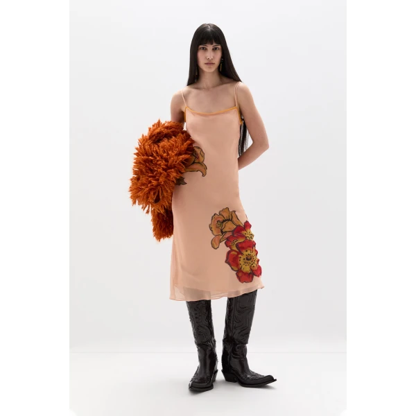 SIR the Label Estella Slip Midi Dress in Aliera Floral Blush | Midi Dresses | Luxury Shoes 