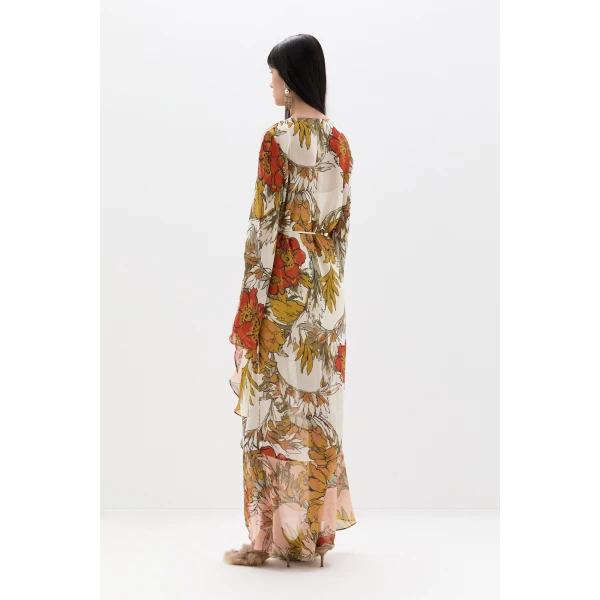 SIR the Label Estella Wrap Maxi Dress in Aliera Floral Ivory | Maxi Dresses | Luxury Shoes 