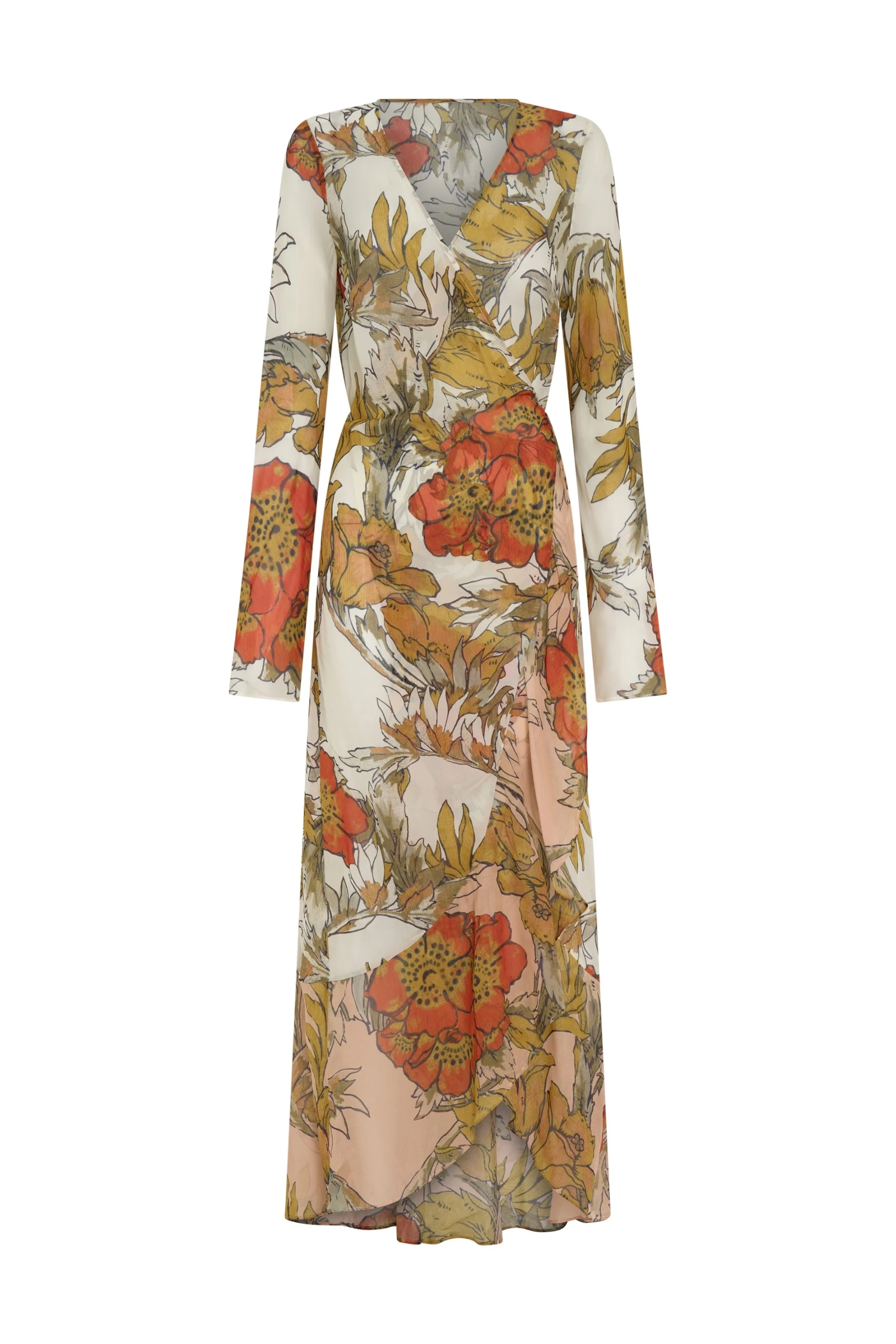 SIR the Label Estella Wrap Maxi Dress in Aliera Floral Ivory SIR the Label Estella Wrap Maxi Dress in Aliera Floral Ivory | Maxi Dresses | Luxury Shoes