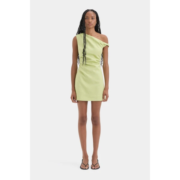 SIR the Label Favi Twist Mini Dress in Light Sage | Mini Dresses | Luxury Shoes 