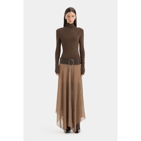 SIR the Label Fino Long Sleeve Top in Mocha | Long Sleeve | Luxury Shoes 