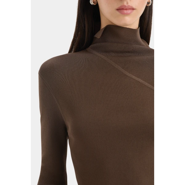 SIR the Label Fino Long Sleeve Top in Mocha | Long Sleeve | Luxury Shoes 