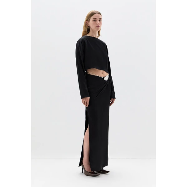 SIR the Label Flure Gown in Black | Evening Gowns | Luxury Shoes 
