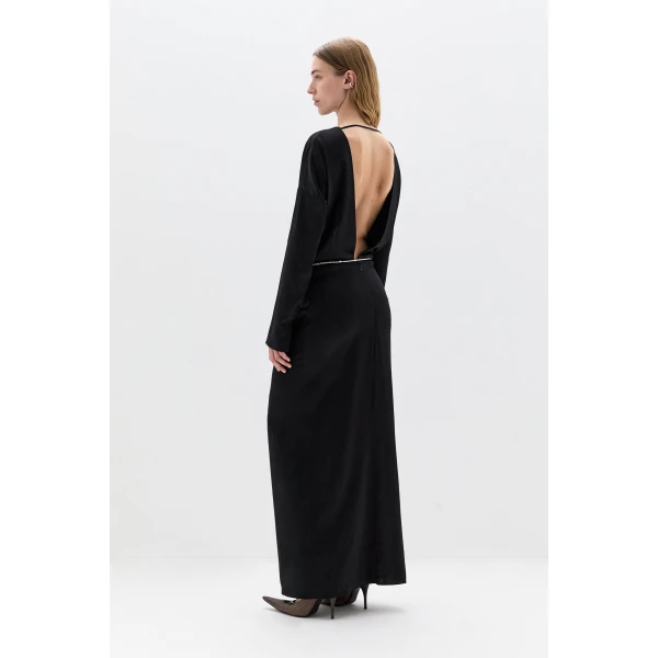 SIR the Label Flure Gown in Black | Evening Gowns | Luxury Shoes 