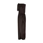 SIR the Label Gabriete Tie Shoulder Dress in Bitter Chocolate | Maxi Dresses | Luxury Shoes 