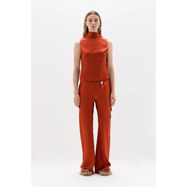 SIR the Label Gabriete Tie Top in Burnt Orange | Tops | Luxury Shoes 
