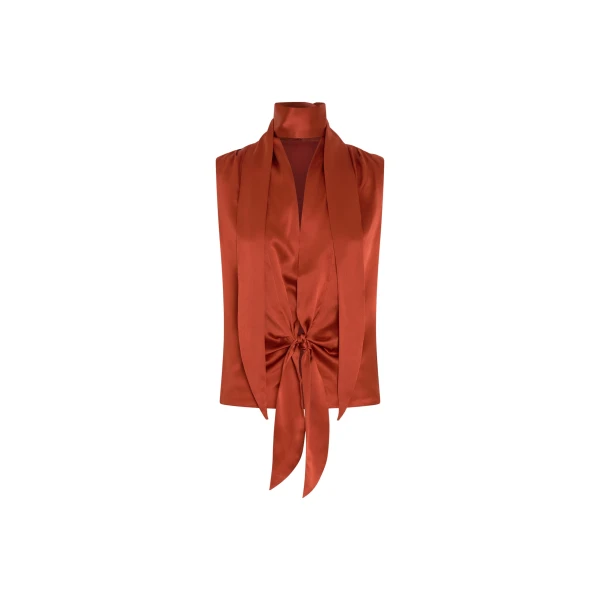 SIR the Label Gabriete Tie Top in Burnt Orange | Tops | Luxury Shoes 