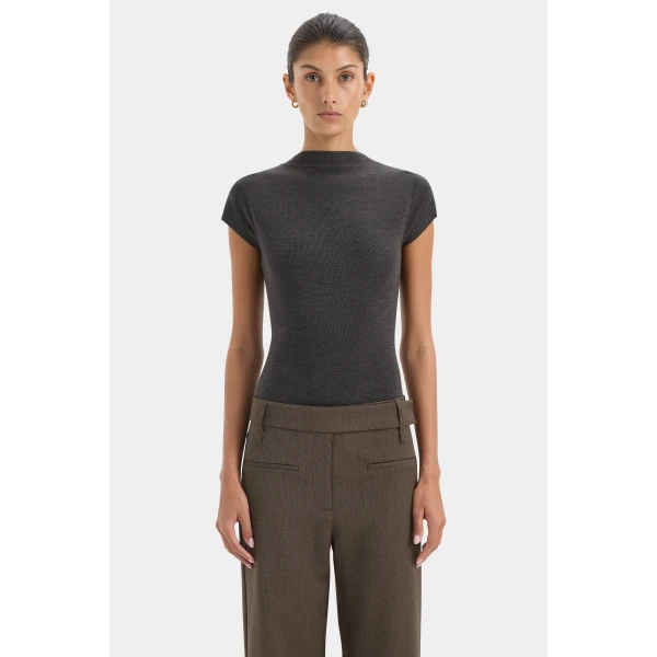 SIR the Label Henrik Straight Leg Trouser in Chocolate Marle | Tailored pants | Luxury Shoes 