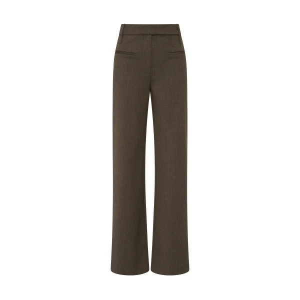 Henrik Straight Leg Trouser in Chocolate Marle