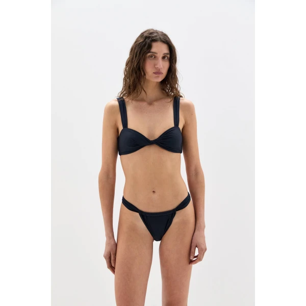 SIR the Label Hilde Ruched Brief in Dark Navy | Bikini | Luxury Shoes 