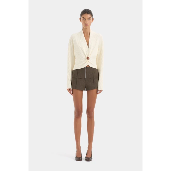 SIR the Label Ida Twist Sweater in Ivory | Sweaters | Luxury Shoes 