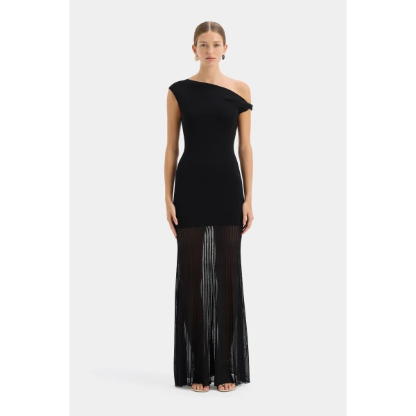 SIR the Label Indigo Twist Dress in Black | Maxi Dresses | Luxury Shoes 