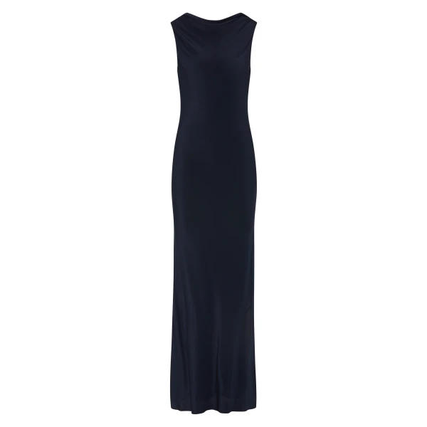 SIR the Label Isla Cowl Back Gown in Navy | Evening Gowns | Luxury Shoes 