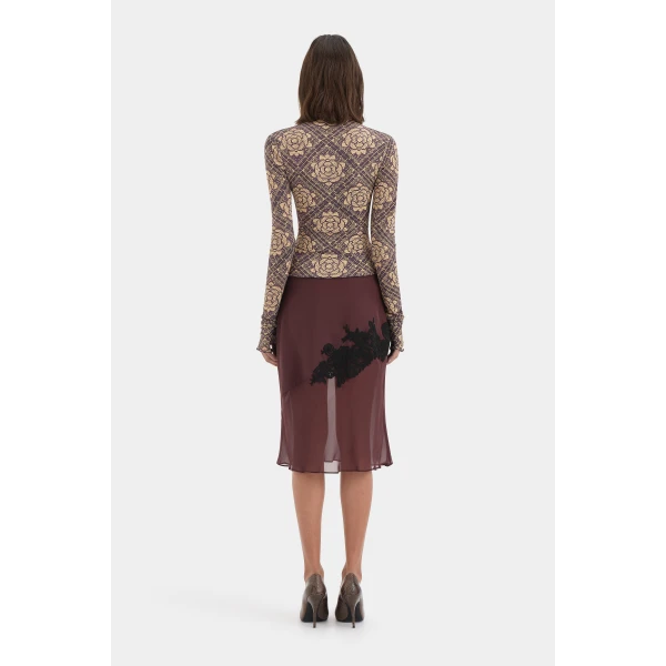 SIR the Label Isola Long Sleeve Top in Rose Parquet Plum | Long Sleeve | Luxury Shoes 