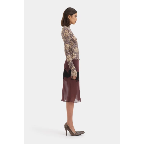 SIR the Label Isola Long Sleeve Top in Rose Parquet Plum | Long Sleeve | Luxury Shoes 