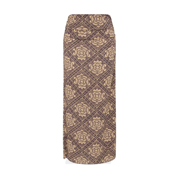 SIR the Label Isola Midi Skirt in Rose Parquet Plum | Midi Skirts | Luxury Shoes 